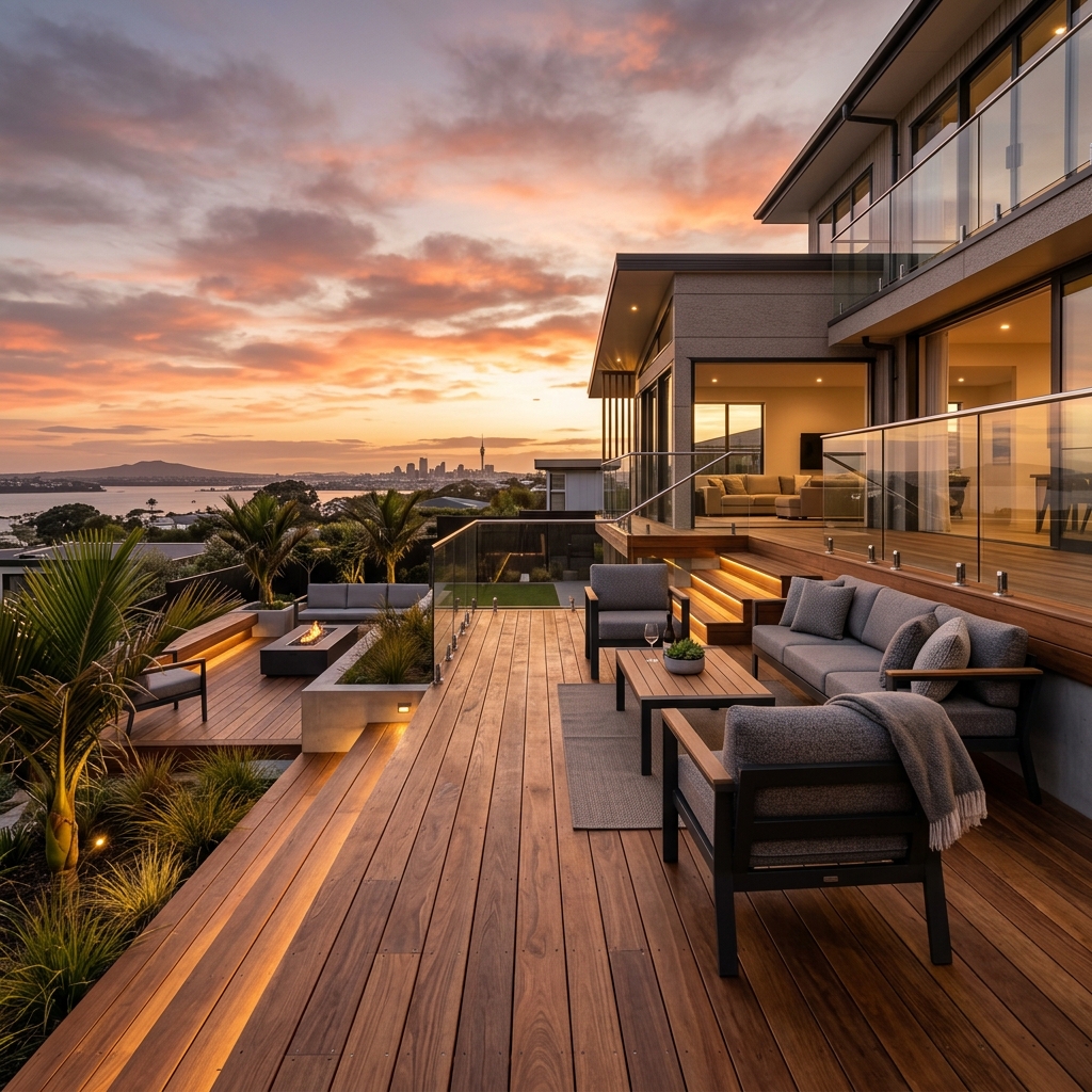Luxury Vitex timber deck in Auckland